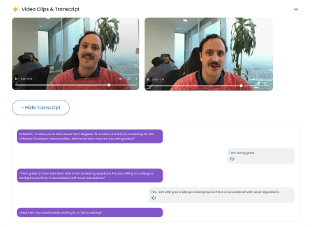 AI Interviewer dashboard view 2