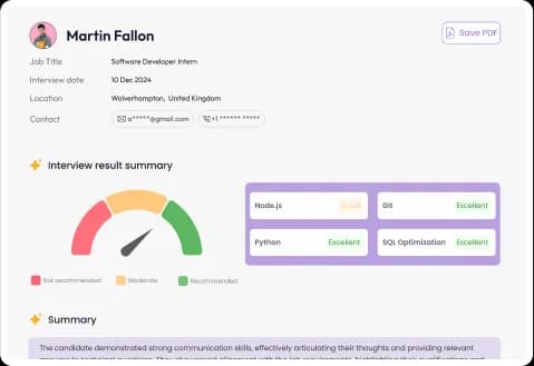 AI Interviewer dashboard view 4