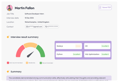 AI Interviewer dashboard view 4