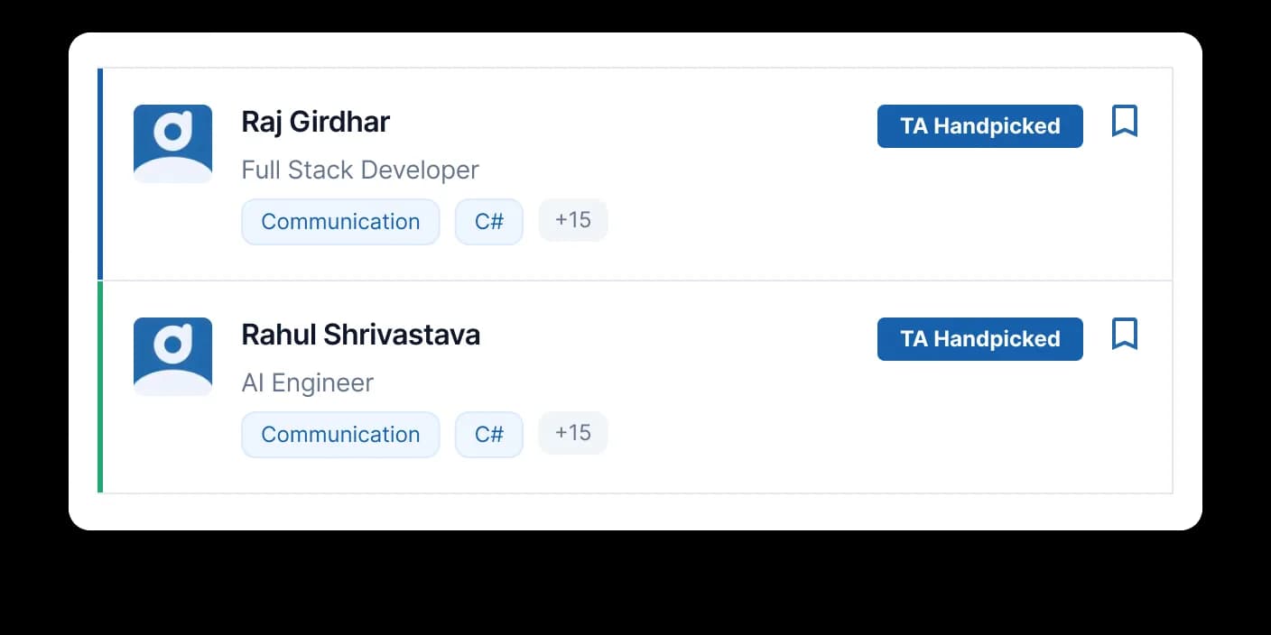 Candidate dashboard with scorecards