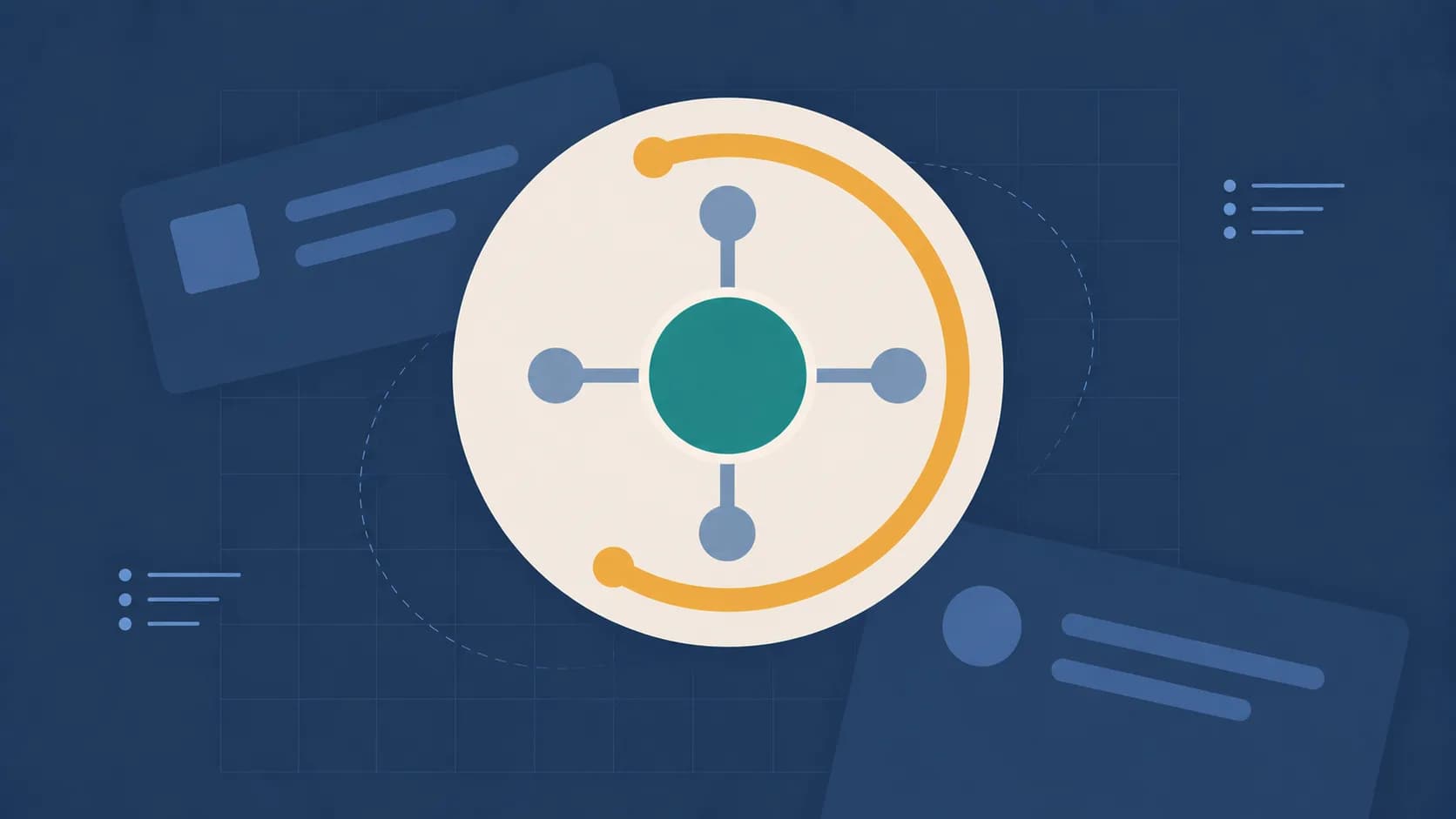 Geometric illustration of a held concentric core with an encircling arc, representing employee retention.