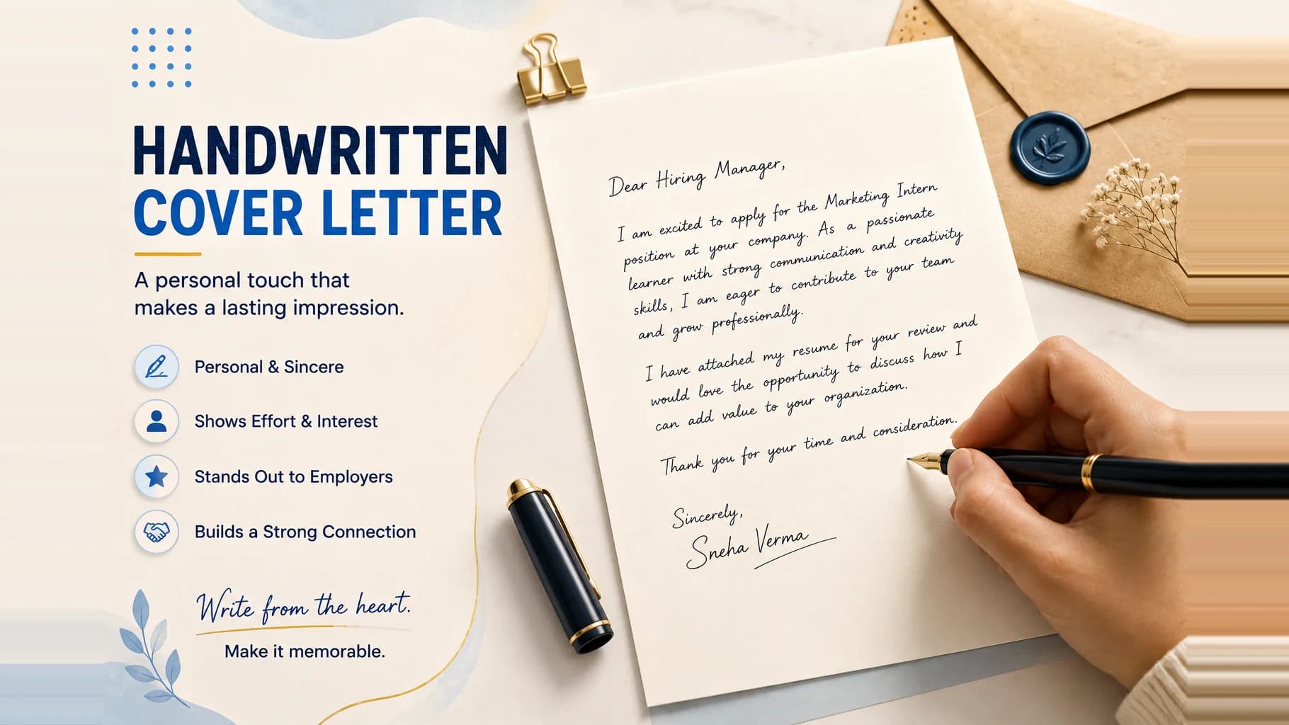 Handwritten Cover Letter: Format, Samples and When to Use One in 2026