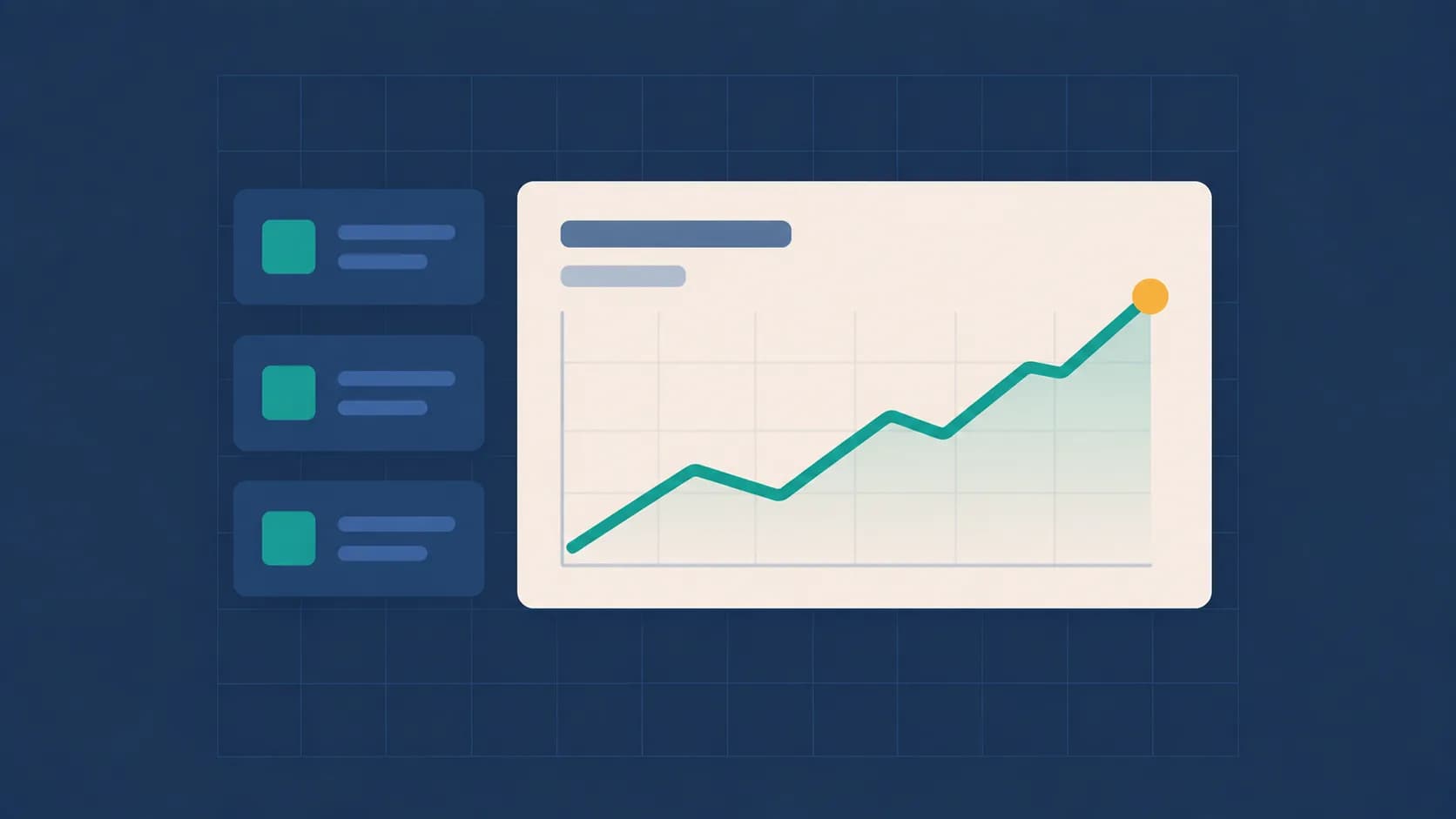 Geometric illustration of a screen linked to stacked modules, representing IT staffing and staff augmentation.