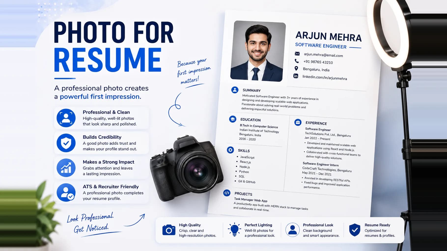 Photo for Resume in India: Rules, Specs, and How to Take a Good One (2026)