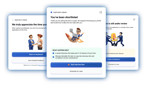 Instant feedback on your application