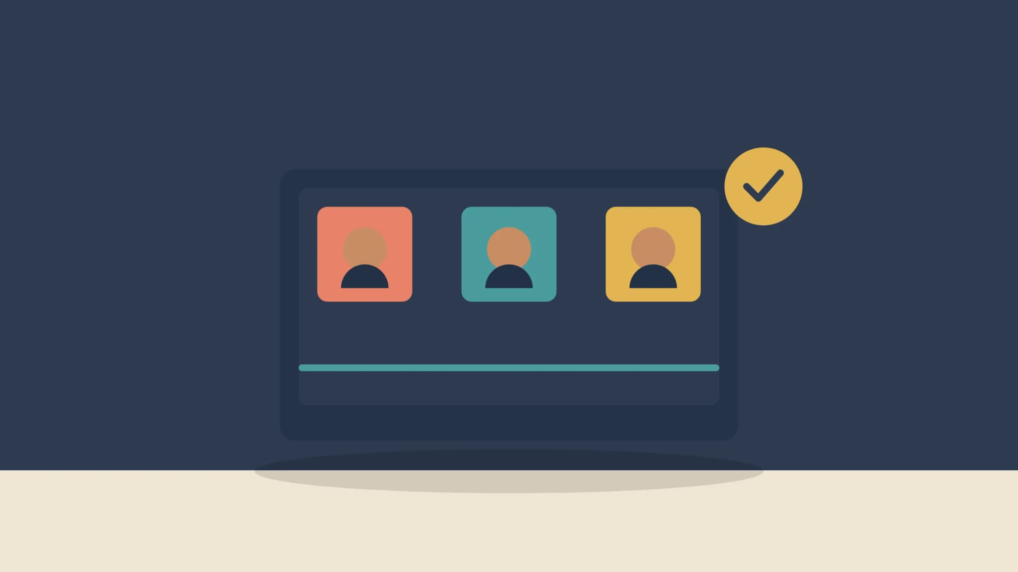 Illustration of AI video interviews pre-screening candidate tiles on a screen
