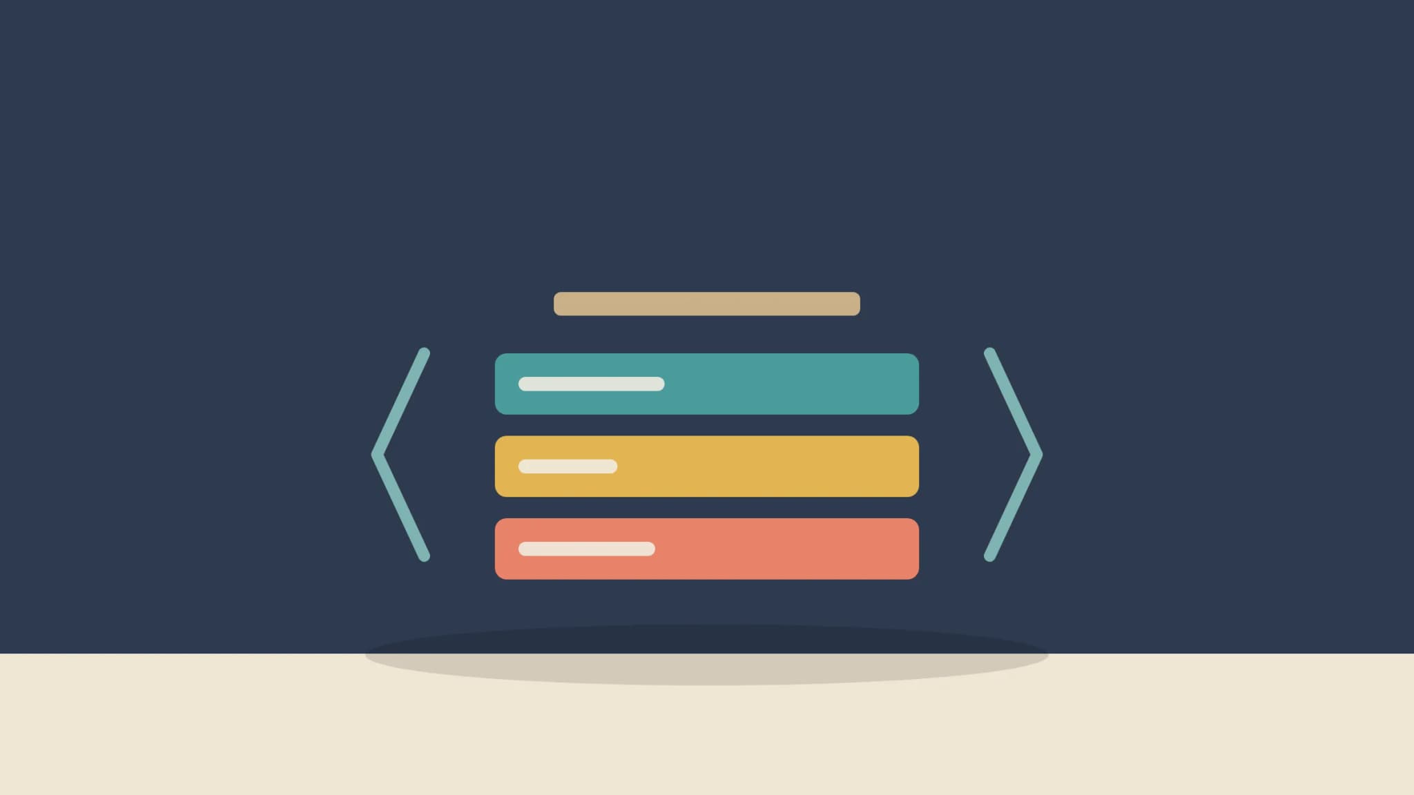 Illustration of a full stack developer role showing front-end, API and back-end layers