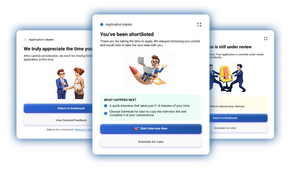 Instant feedback on your application
