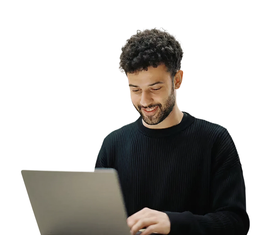 Professional working on laptop