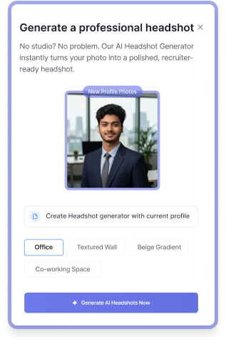 Upload resume to generate AI profile photo