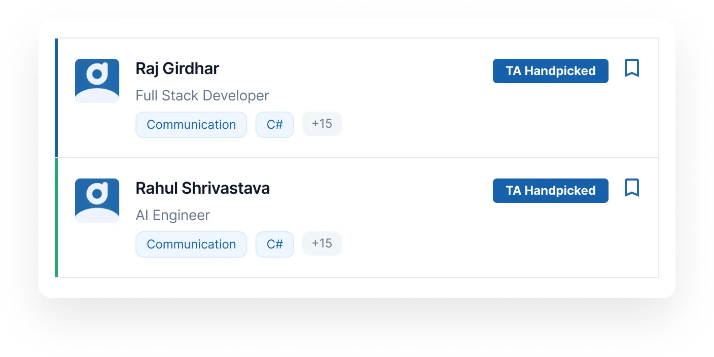 Candidate dashboard with scorecards